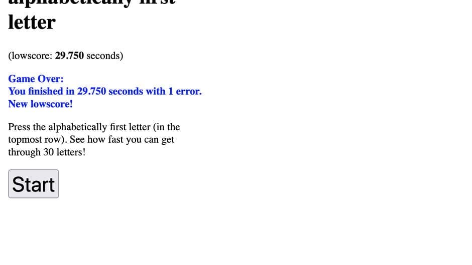 Press the alphabetically first letter screenshot 1