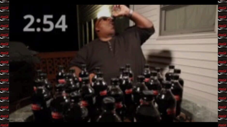 I Wanna How Many Bottles of Coke Zero Can Badlands Chug in 3 Minutes? Watch & See! screenshot 2
