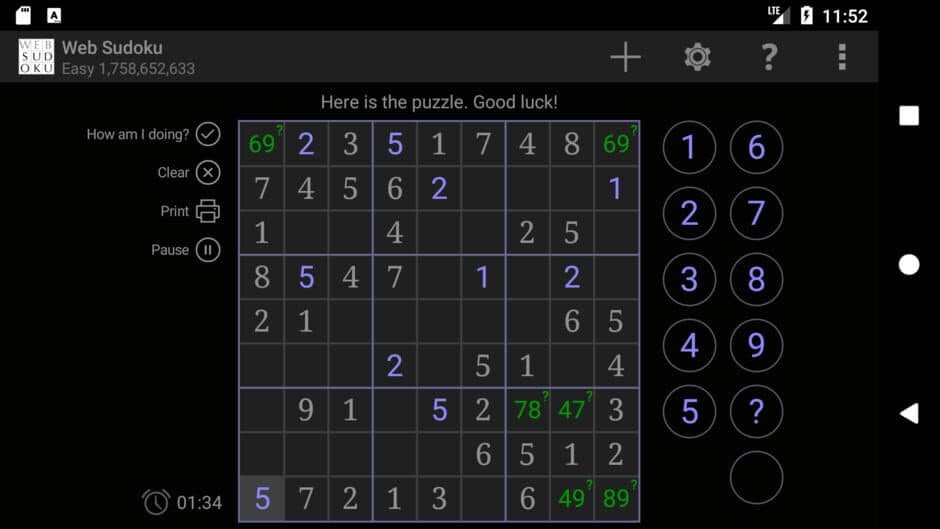 Web Sudoku screenshot 7