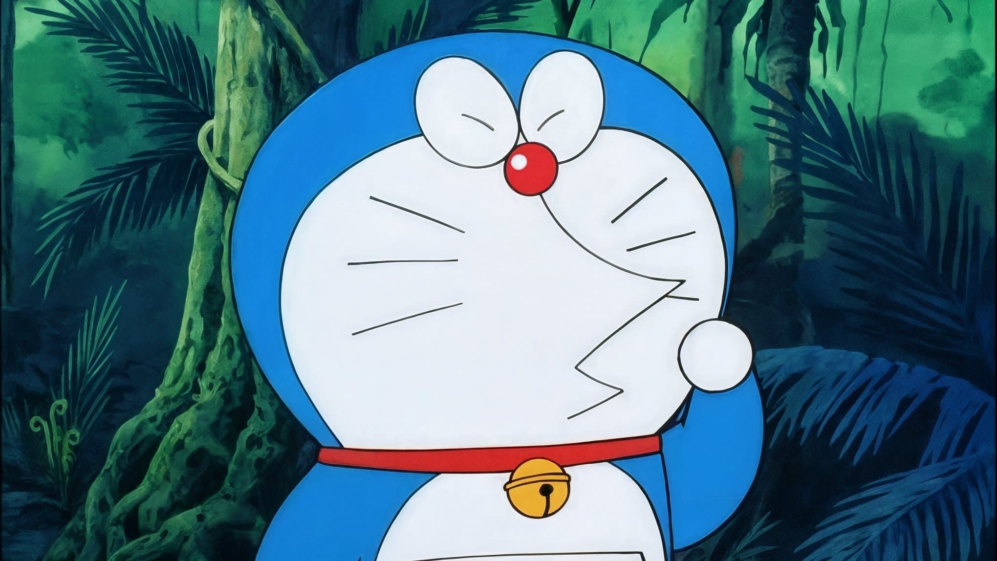 Doraemon: Nobita and the Knights on Dinosaurs backdrop