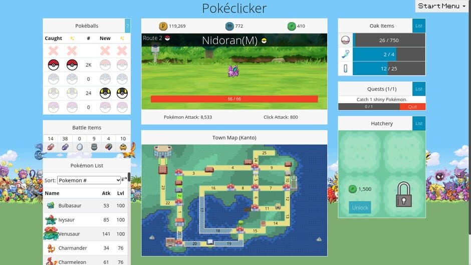 PokéClicker screenshot 1