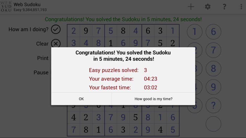 Web Sudoku screenshot 9